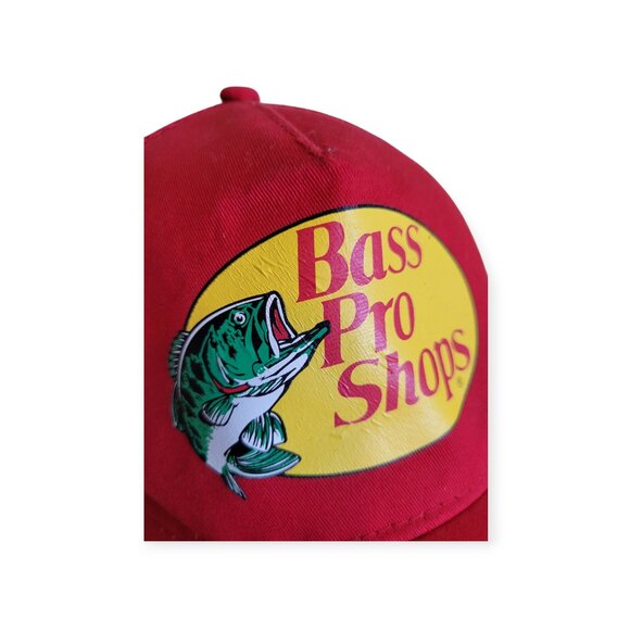 Bass Pro Red Trucker Hat Snapback Adjustable Fishing Outdoor Mesh One Size - Picture 2 of 5